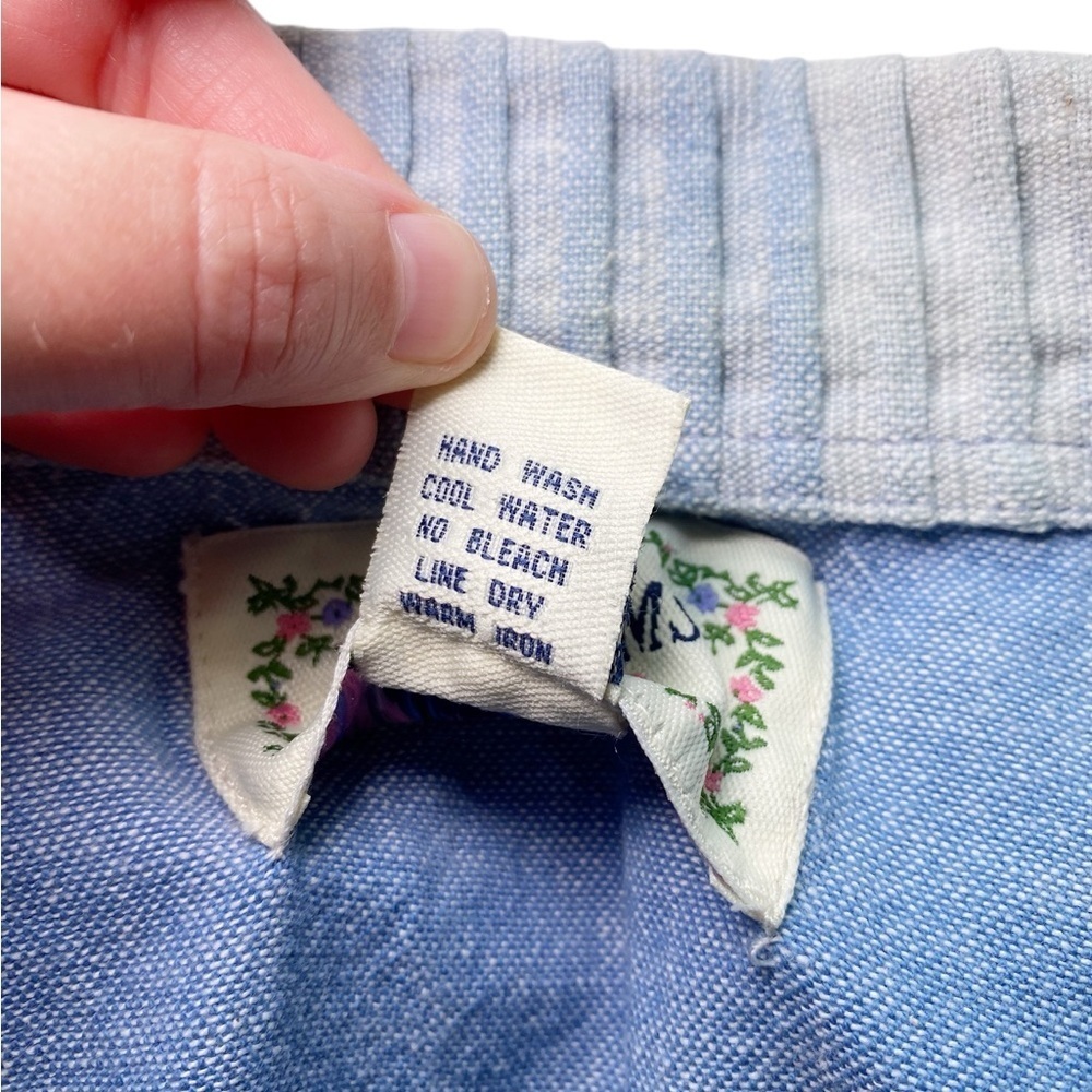 Tantrums Vintage Blue and Cream Patchwork Embroidered Jean Jacket - Picture 9 of 13